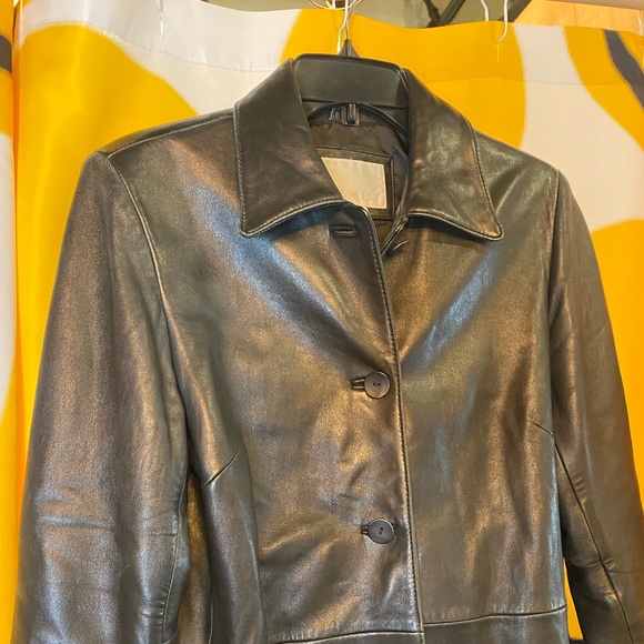 Nine West Leather Jacket Button Up - Picture 3 of 7